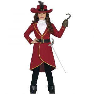 FIESTAS GUIRCA Déguisement Capitain Pirate Garçon ou Fille - Déguisement Pirate Bordeaux pour Enfant 5-6 ans