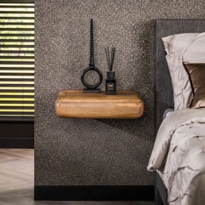 Sleek M&s - Chevet suspendu 1 tiroir 45x35x10 cm en manguier