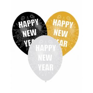6 ballons de baudruche Happy New Year