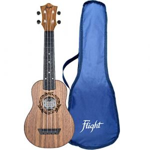 Image de Flight Travel Series TUS50 Walnut Salamander ukulélé soprano de voyage avec housse