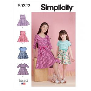 Simplicity Patron 9322 - Robe Enfant à enfilée de 3 à 14 ans (97 à 155 cm) -