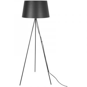 Image de Present time Lampadaire trépied moderne en métal Classy - H. 155 cm - Diam. 50 x 155 - Noir