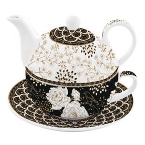 Easy life COFFRET EGOISTE EN PORCELAINE 350ML + 350ML ART DECO FLOWERS - EASYLIFE