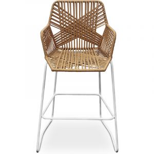 Image de Privatefloor Tabouret Design Boho Bali en Rotin - 75cm - Tale Bois naturel