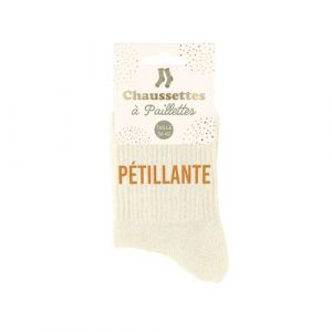STC Chaussettes Sud Trading Paire de chaussettes pailletées pétillante - Couleur 36 / 41 - Taille Beige