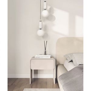 Selsey LUMMO &ndash; Table de chevet avec tiroir, gris cachemire, 50 cm