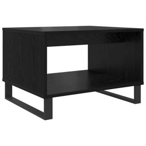 VidaXL Table Basse Ch&ecirc;ne Noir 60 X 50 X 40 Cm Bois D'ing&eacute;nierie