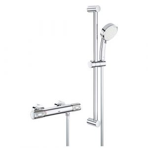 Image de Grohe Grohtherm 1000 Performance mitigeur de douche thermostatique, DN 15, avec kit de douche Tempesta C II, 600 mm, chromé - 34783000