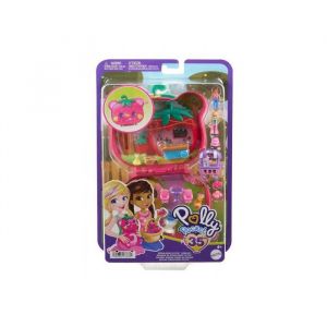 Polly pocket - coffret maison ourson fraise avec jardin - pique nique aventures surprises - set mini figurines + carte animaux