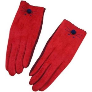 Novago Gants tactiles femme &ndash; Hiver Taille M Universelle Chauds et Souples &ndash; Coloris Chat Rouge