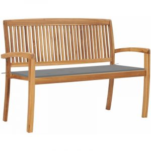 VidaXL Banc de jardin empilable et coussin 128,5cm Bois de teck massif. Produit Neuf ! Garantie 0 ans !