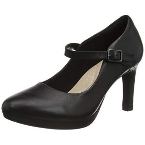 Image de Clarks Ambyr Shine, Pompe Femme, Cuir Noir, 41 EU