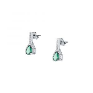 Cleor Boucles D'oreilles En Argent 925/1000 Et Zircon