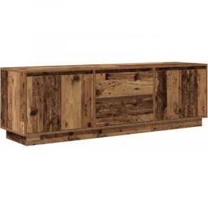 VidaXL Meuble tv avec éclairage led vieux bois 160,5x41x50 cm