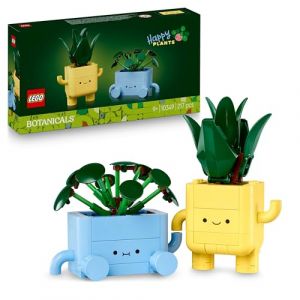 Lego Botanicals Petites Plantes Souriantes - Kit de Loisirs créatifs pour Enfants - 2 Plantes artificielles, Pots de Fleurs Jaune et Bleu & Visages enjoués - Cadeau Nature pour Fille dès 9 Ans 10349