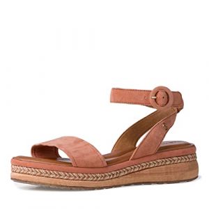 Tamaris Sandales en cuir talon compensé Bois De Rose - Taille 36;37;38;39;40