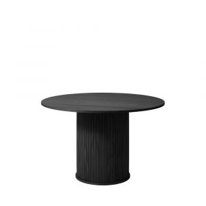 DRAWER Table &agrave; manger ronde en bois D120cm noir