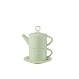 J-Line Théière poterie vert h.0.82cm
