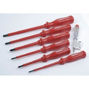 Br&uuml;der Mannesmann M1187-PROFI - Set de 7 tournevis isol&eacute;s 1000V pour &eacute;lectriciens