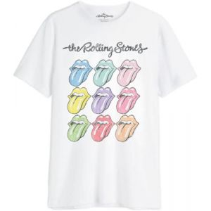 Image de Cotton Division T-shirt Homme - The Rolling Stones - Multi Logo - Blanc - Taille Xl