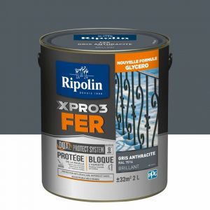 Ripolin Peinture fer extérieur Xpro3 gris anthracite brillant 2 l