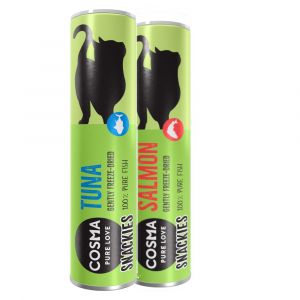 Image de Offre découverte Cosma Snackies Friandises lyophilisées pour chat - 46 g, 2 saveurs (thon, saumon)