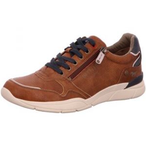 Mustang Baskets basses cognac et à lacets et zip latéral