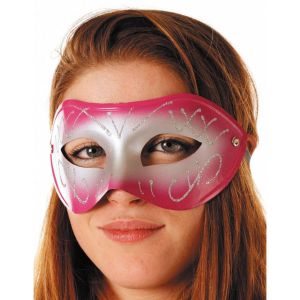 Ruedelafete Masque V&eacute;nitien rose et argent