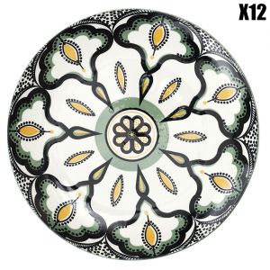 Lot de 6 iettes à Dessert "Mandala" 19cm Vert Prix