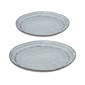 Secret de Gourmet - Service de Table 12 Pi&egrave;ces "Flower" 26cm Bleu