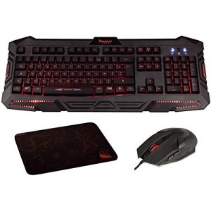 Image de Konix Drakkar Raider Pack 3 en 1 - Clavier Rétroéclairé + Souris + Tapis de souris