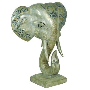 Image de United Labels Statue Éléphant en bois patiné