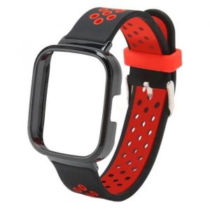 Omabeta Bracelet Pour Redmi Watch 3 Bracelet De Remplacement De Montre 2 En 1 Pour Redmi Watch 3, Bracelet Bijoux Noir Rouge
