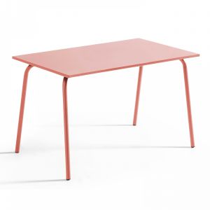 Oviala Table de jardin en acier 120 x 70 cm argile - Palavas - Rose