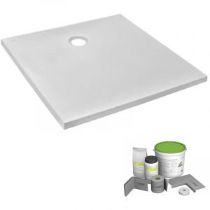 Jacob Delafon Pack receveur de douche 80 x 80 Ipso carré blanc + Kit d'étanchéité WEDI