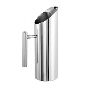 Image de APS 10695 Carafe à eau/Pitcher Ø 9 cm, H 27,5 cm, 1,2 l, acier inoxydable 18/8, argenté