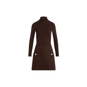 Morgan Robe courte ajust&eacute;e 2-en-1 marron fonc&eacute; femme - Taille 36