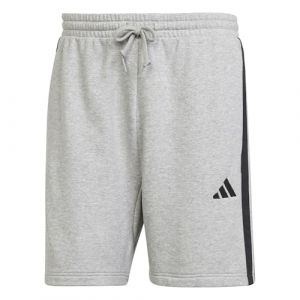 Adidas Homme Essential Three Stripes French Terry Short, Medium Grey Heather/Black, XL