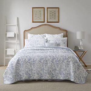 Laura Ashley Home Amberley Collection Parure de lit 100% Coton, Respirante et l&eacute;g&egrave;re, literie r&eacute;versible, pr&eacute;lav&eacute;e pour Plus de Douceur, lit jumeau, Bleu Spa