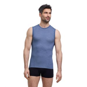 Falke Wool-Tech Light sous-vêtement technique débardeur sport homme laine mérinos blanc bleu noir thermorégulé respirant séchage rapide pour été ou hiver 1 pièce, XL, Bleu (Capitain 6751)