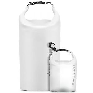 Spigen Aqua Shield A630 - Étui de protection étanche - polychlorure de vinyle (PVC) - blanc neige, opaque - avec Sac étanche AquaShield A630 translucide (2L)