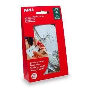 Agipa Apli 7005 étiquettes à fil spéciales bijoux 9x24mm coins arrondis - Poch de 200