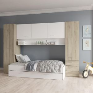 Declikdeco Lit tiroir Tidy Blanc