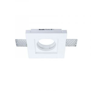 Optonica Support Spot Encastrable Blanc Carr&eacute; Plat Largeur 100mm 1xGU10 Max 35W
