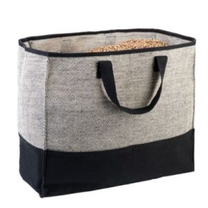 Dixneuf Sac à bûches coton noir et gris