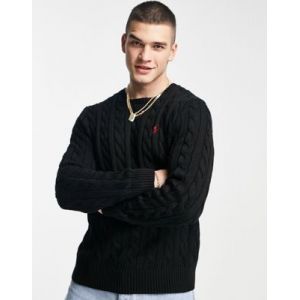 Ralph Lauren Pull en coton torsadé Noir Polo