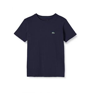 Lacoste T-shirt Gar&ccedil;on Sport en coton m&eacute;lang&eacute; respirant uni Taille 14 ans Bleu Marine