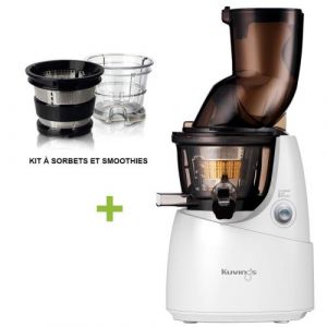 Kuvings Pack B9700 Blanc + Kit à smoothies et sorbets - Extracteur De Jus Vertical