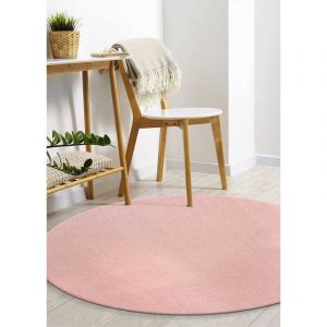 Tapis uni rose lavable doux - LOFT Rose-160*160 Rond