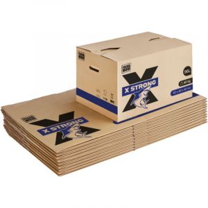 Pack and Move - Lot de 10 Cartons D&eacute;m&eacute;nagement X Strong - 60 x 40 x 40 cm - Charge 40 kg - Extr&ecirc;me R&eacute;sistance - Grande Capacit&eacute;